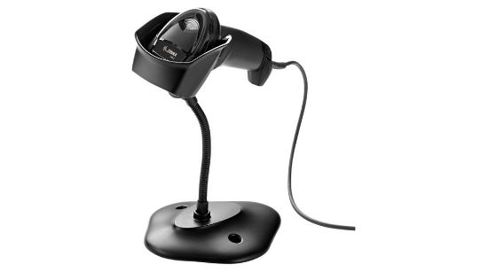 Poza cu Cititor coduri de bare Zebra DS2208, 2D, USB, stand, negru